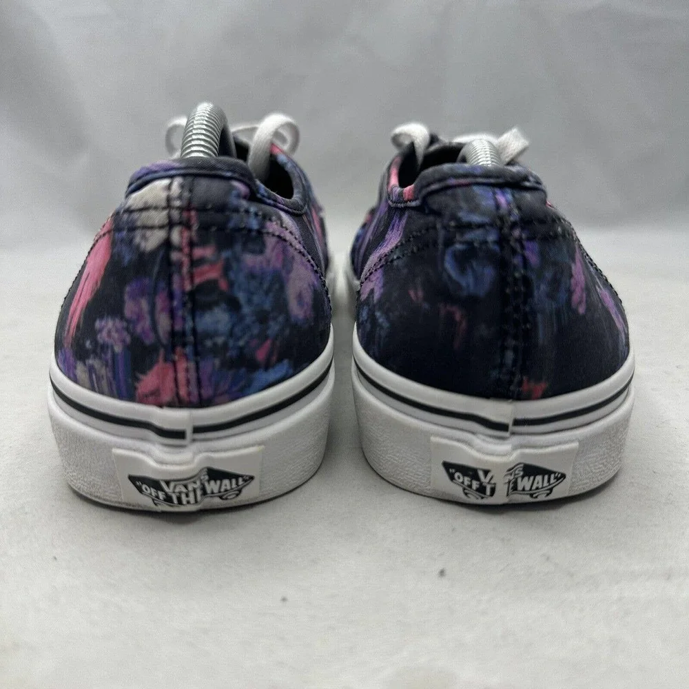 Vans Authentic Black Warped Floral Canvas Skate Shoes Mens Sz 5.5/ Women's Sz 7 - Picture 5 of 8